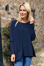 Ferne Pocket Knitted Jumper Navy Navy - Ferne Pocket Knitted Jumper Navy