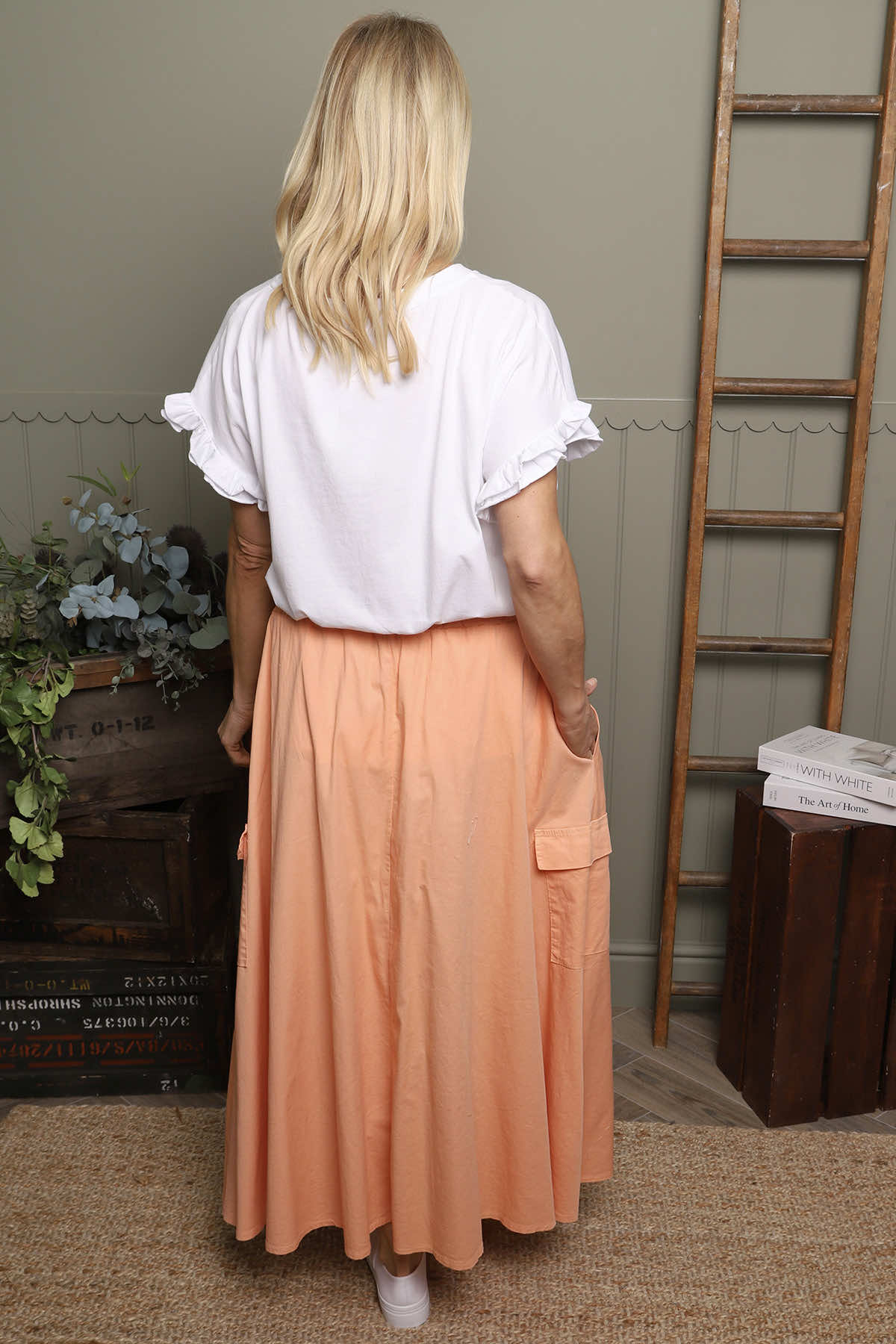 Myrna Cotton Skirt Orange