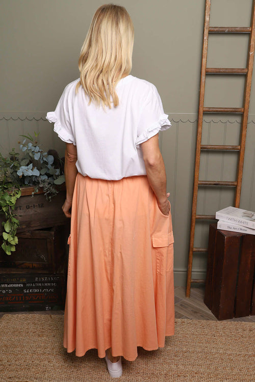 Myrna Cotton Skirt Orange - Image 4