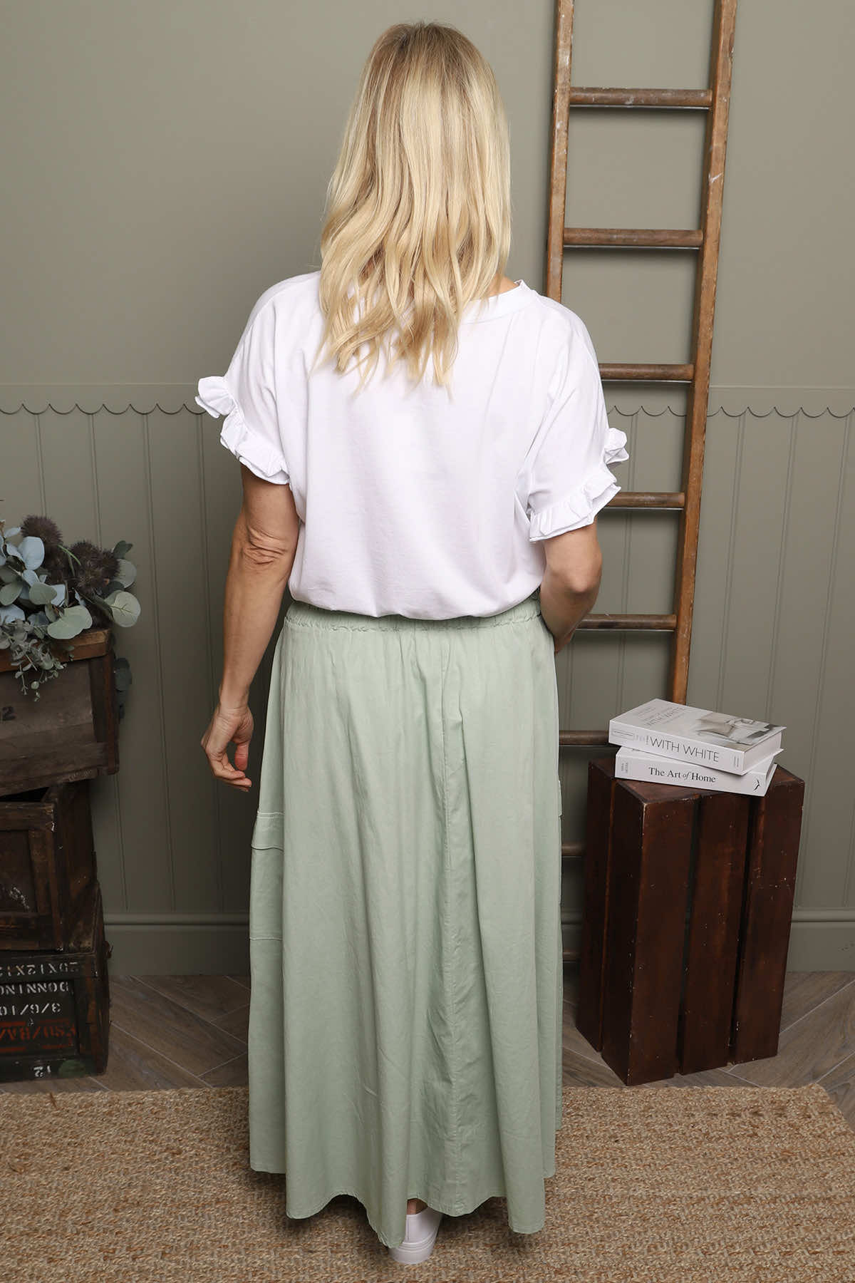 Myrna Cotton Skirt Sage Green