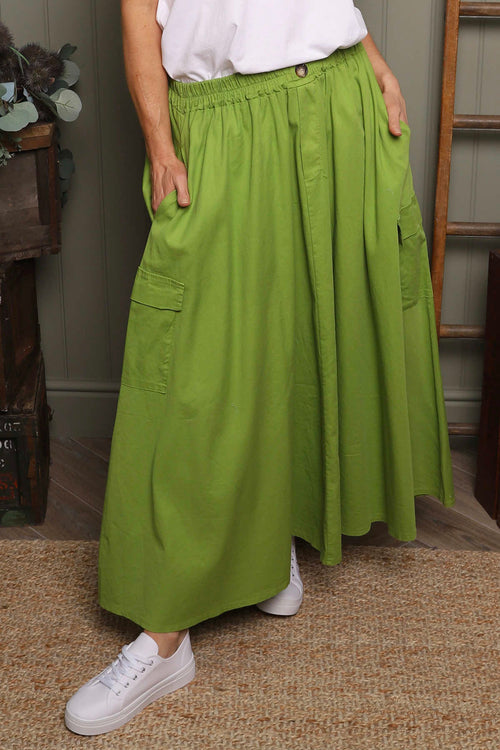 Myrna Cotton Skirt Green - Image 2
