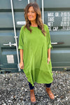 Deborah Needlecord Dress Green