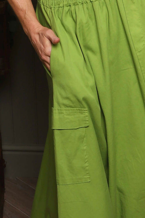 Myrna Cotton Skirt Green - Image 3