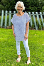 Sarai Stripe Linen Top White White - Sarai Stripe Linen Top White