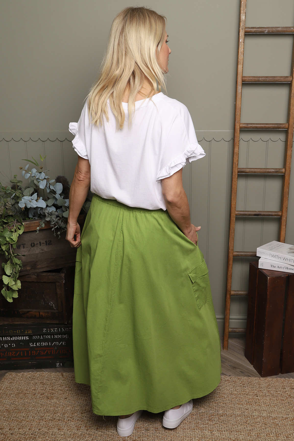 Myrna Cotton Skirt Green