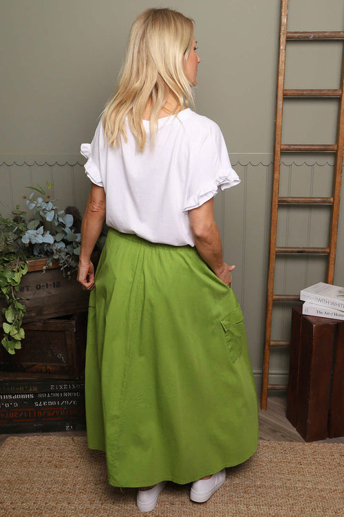 Myrna Cotton Skirt Green - Image 4