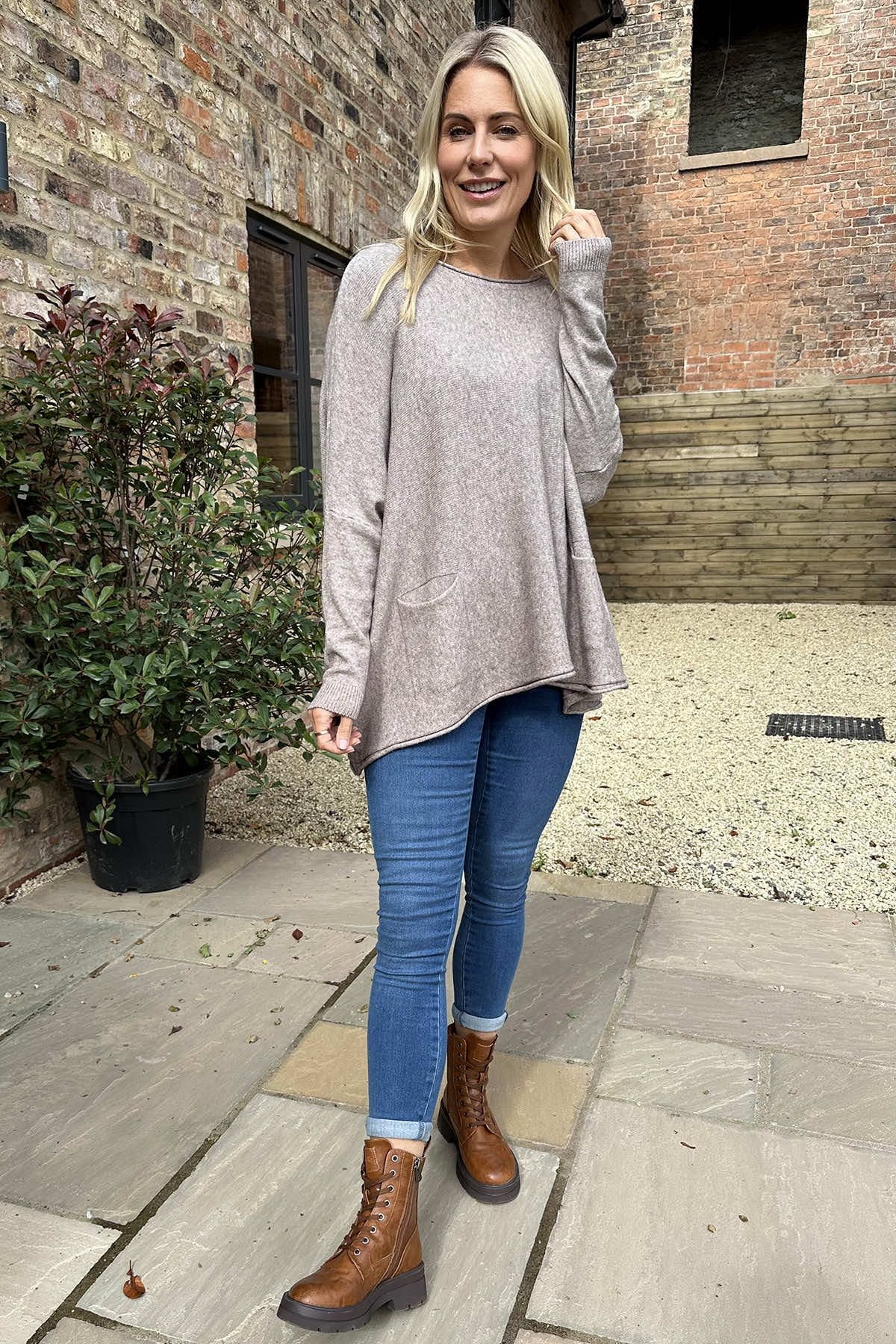 Ferne Pocket Knitted Jumper Mocha