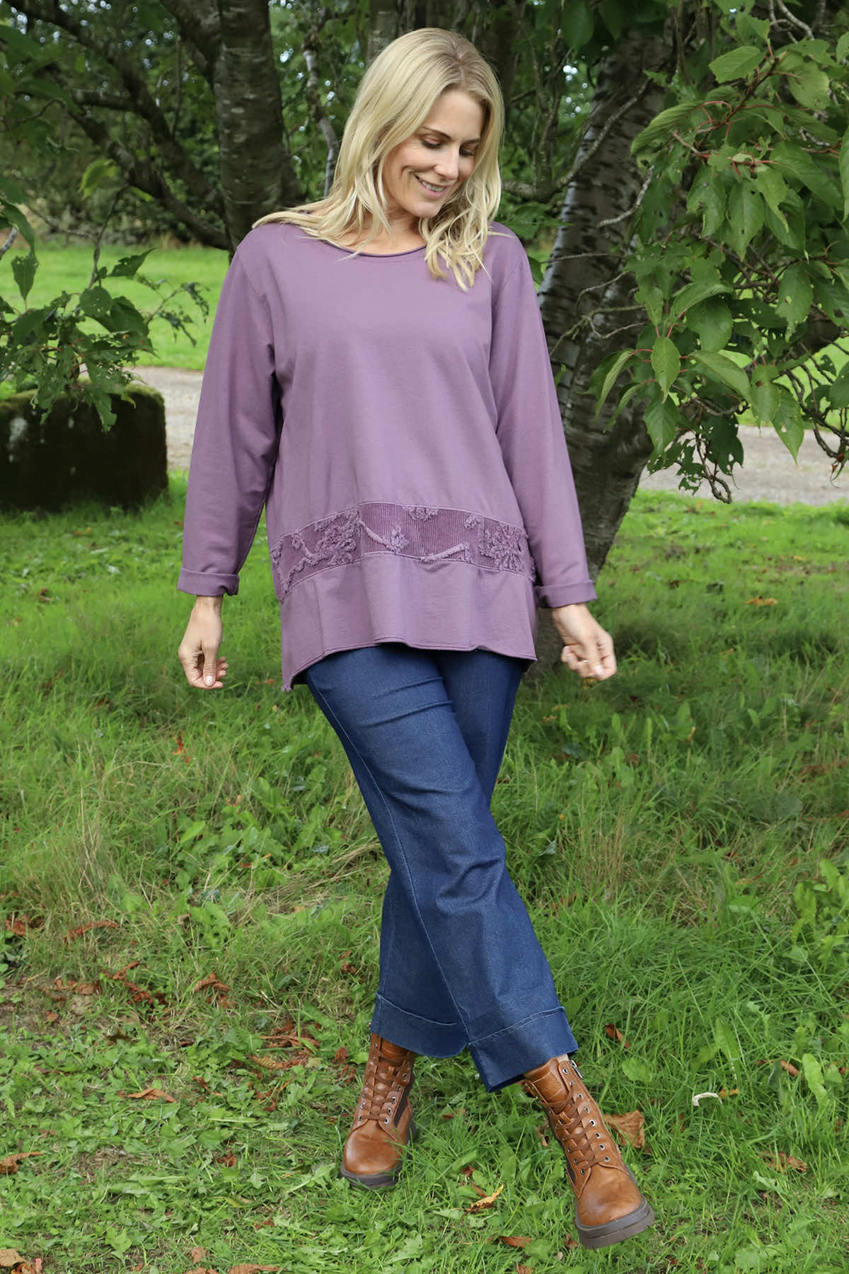 Liana Cord Band Cotton Top Purple
