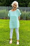 Sarai Stripe Linen Top Mint