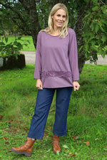 Liana Cord Band Cotton Top Purple Purple - Liana Cord Band Cotton Top Purple