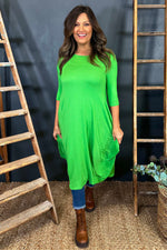 Boswin Seam Dress Green Green - Boswin Seam Dress Green