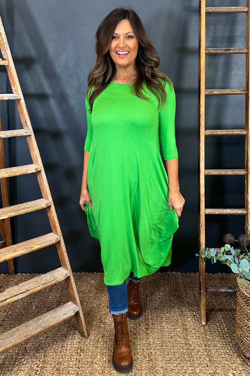 Boswin Seam Dress Green - Image 1