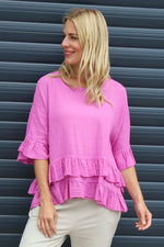 Allena Frill Top Fuchsia Fuchsia - Allena Frill Top Fuchsia