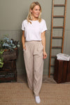 Cataleya Gingham Cotton Trousers Camel