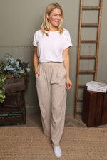 Cataleya Gingham Cotton Trousers Camel Camel - Cataleya Gingham Cotton Trousers Camel