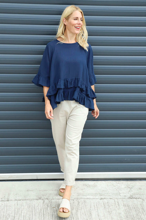 Allena Frill Top Navy - Image 2