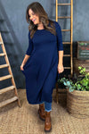 Boswin Seam Dress Navy