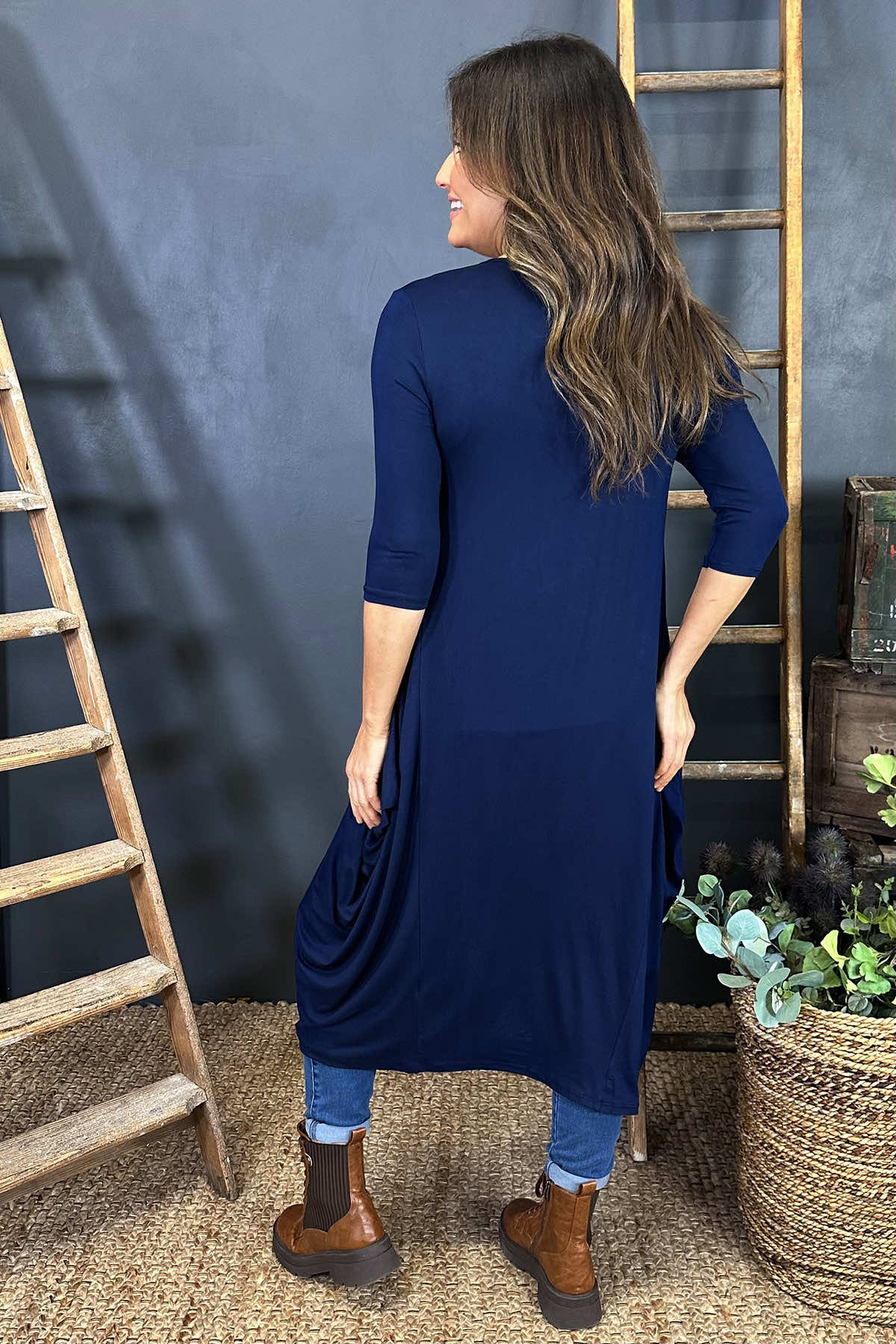 Boswin Seam Dress Navy