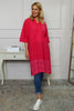 Gabrielle Embroidered Linen Dress Hot Pink