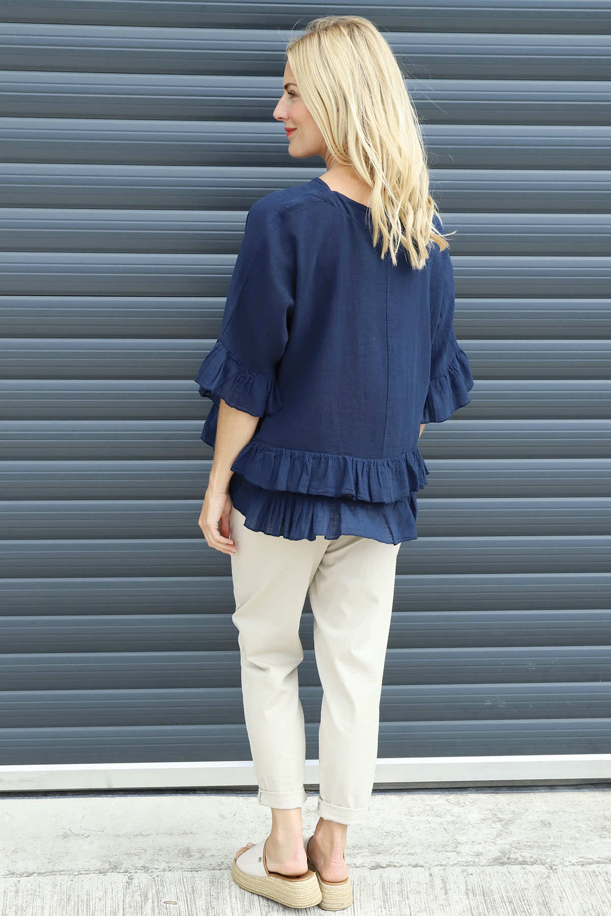 Allena Frill Top Navy
