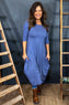 Boswin Seam Dress Blue