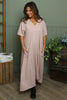 Ellerie V-Neck Linen Dress Pink