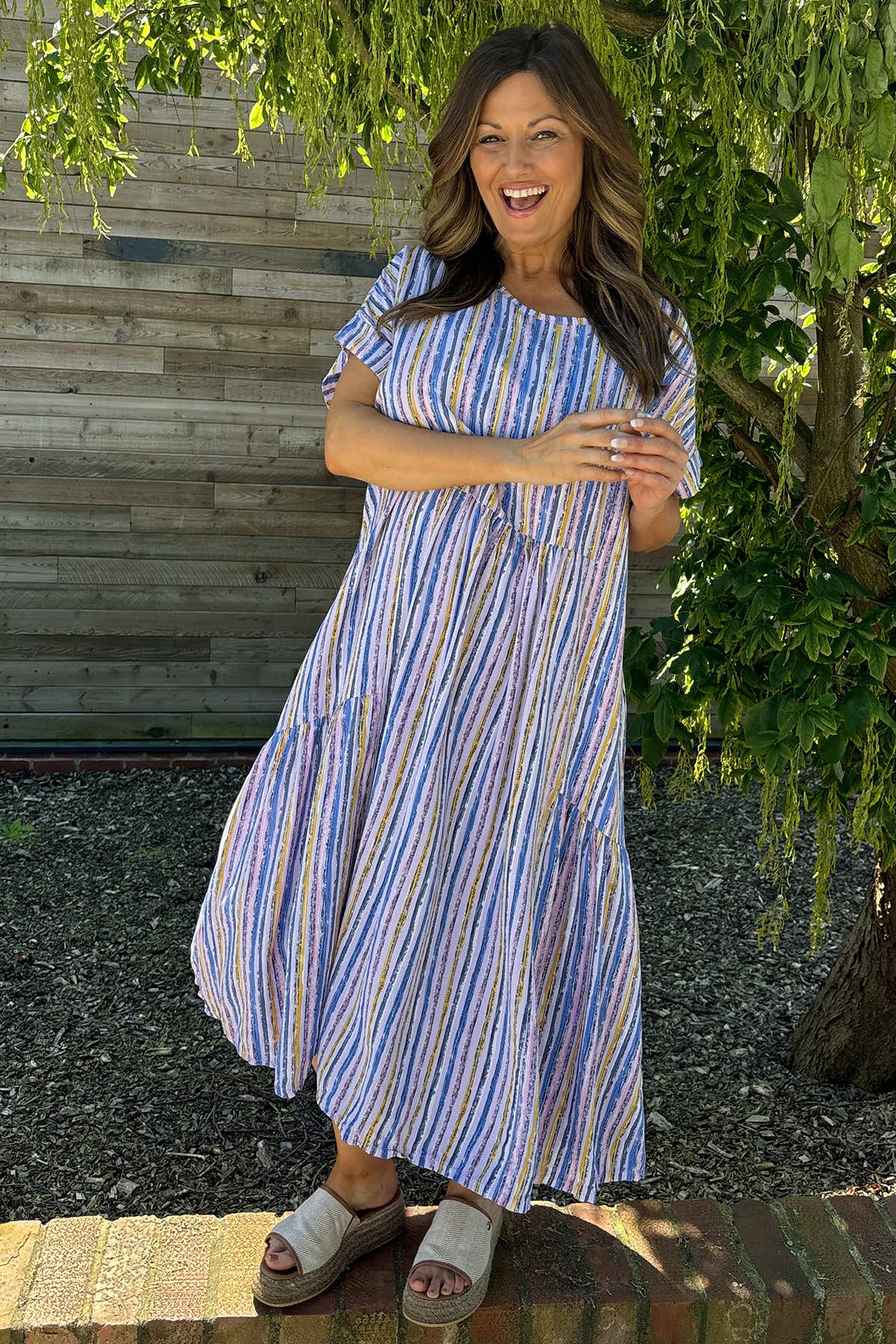 Romia Stripe Dress Lilac