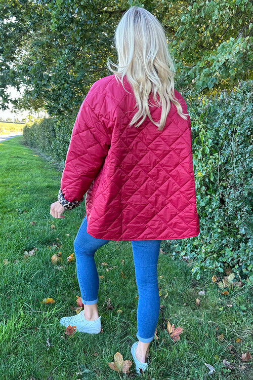 Riley Padded Coat Wine - Image 4