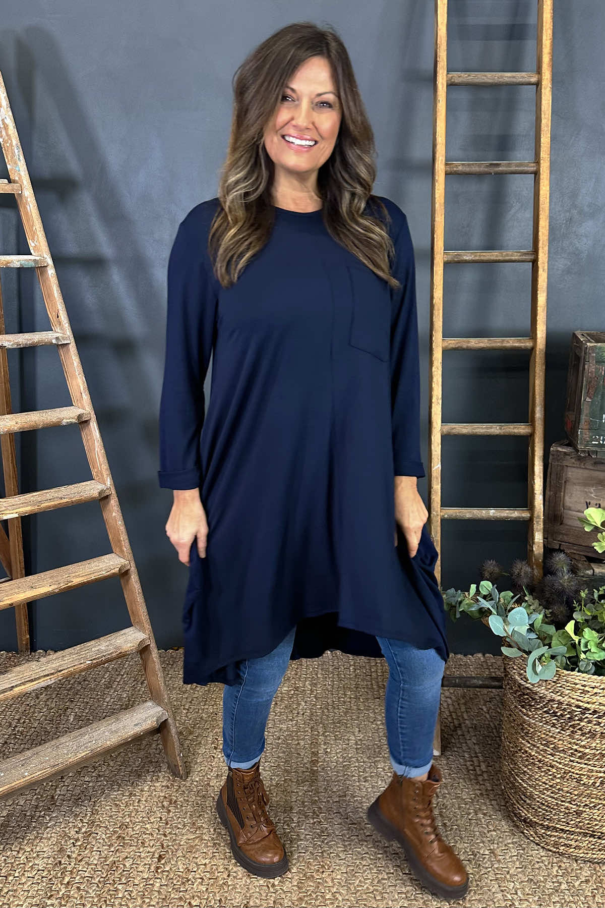 Beryl Pocket Tunic Navy