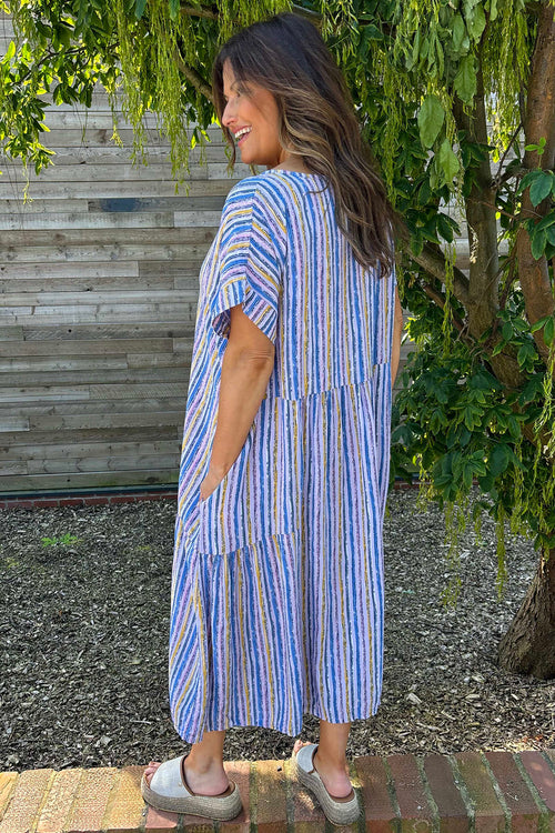 Romia Stripe Dress Lilac - Image 4