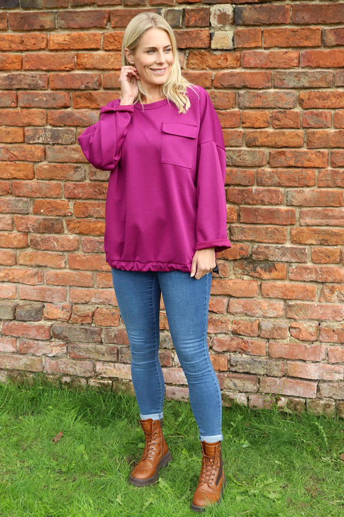 Tania Pocket Top Berry - Image 2