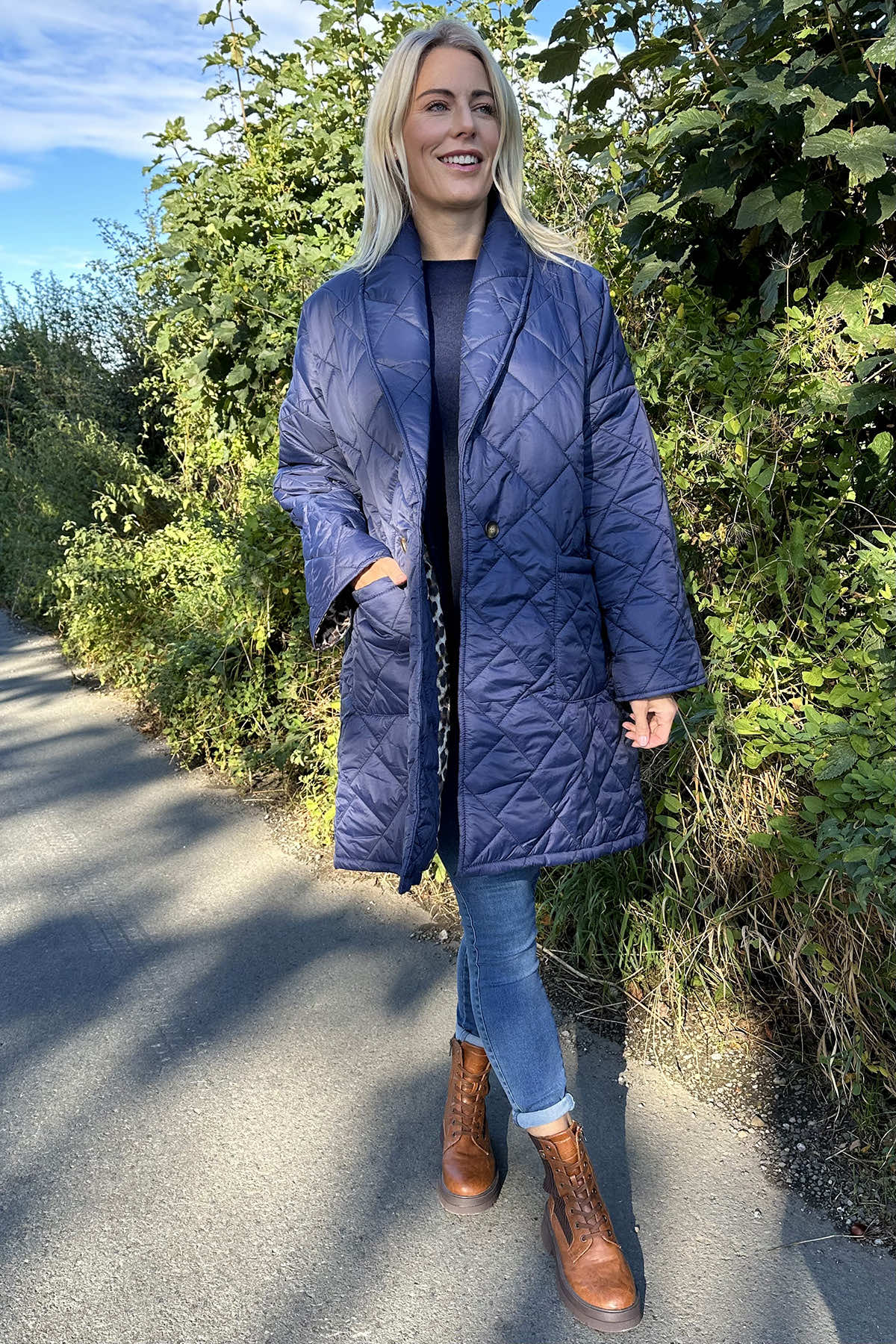 Tiana Padded Coat Navy