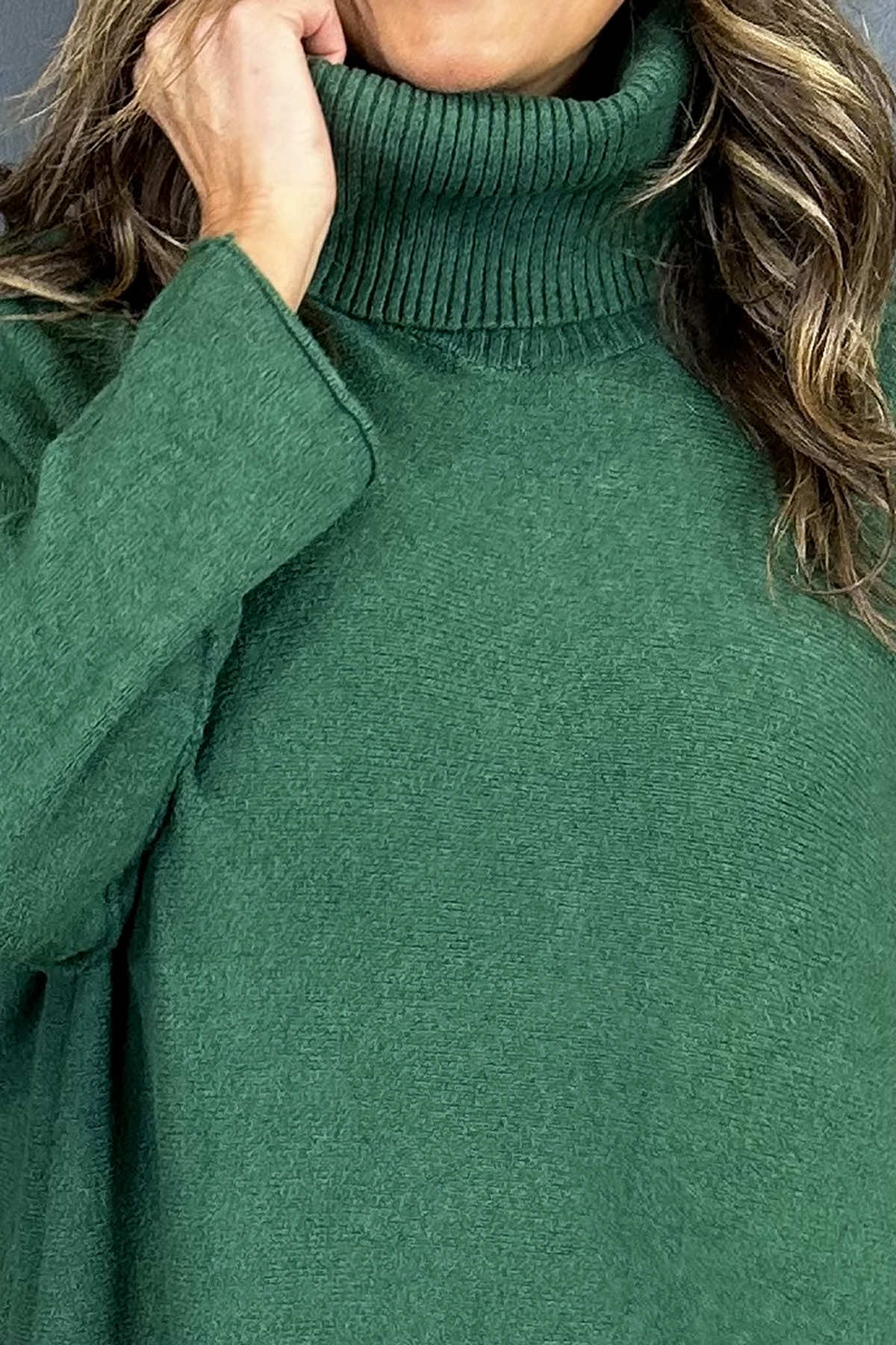 Jude Polo Neck Knitted Jumper Bottle Green