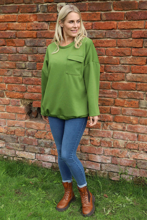 Tania Pocket Top Olive - Image 1