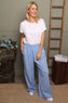 Cataleya Gingham Cotton Trousers Powder Blue