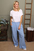 Cataleya Gingham Cotton Trousers Powder Blue