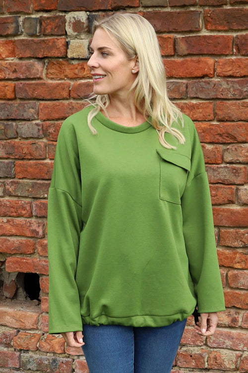 Tania Pocket Top Olive - Image 2