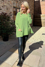 Ferne Pocket Knitted Jumper Pistachio Pistachio - Ferne Pocket Knitted Jumper Pistachio