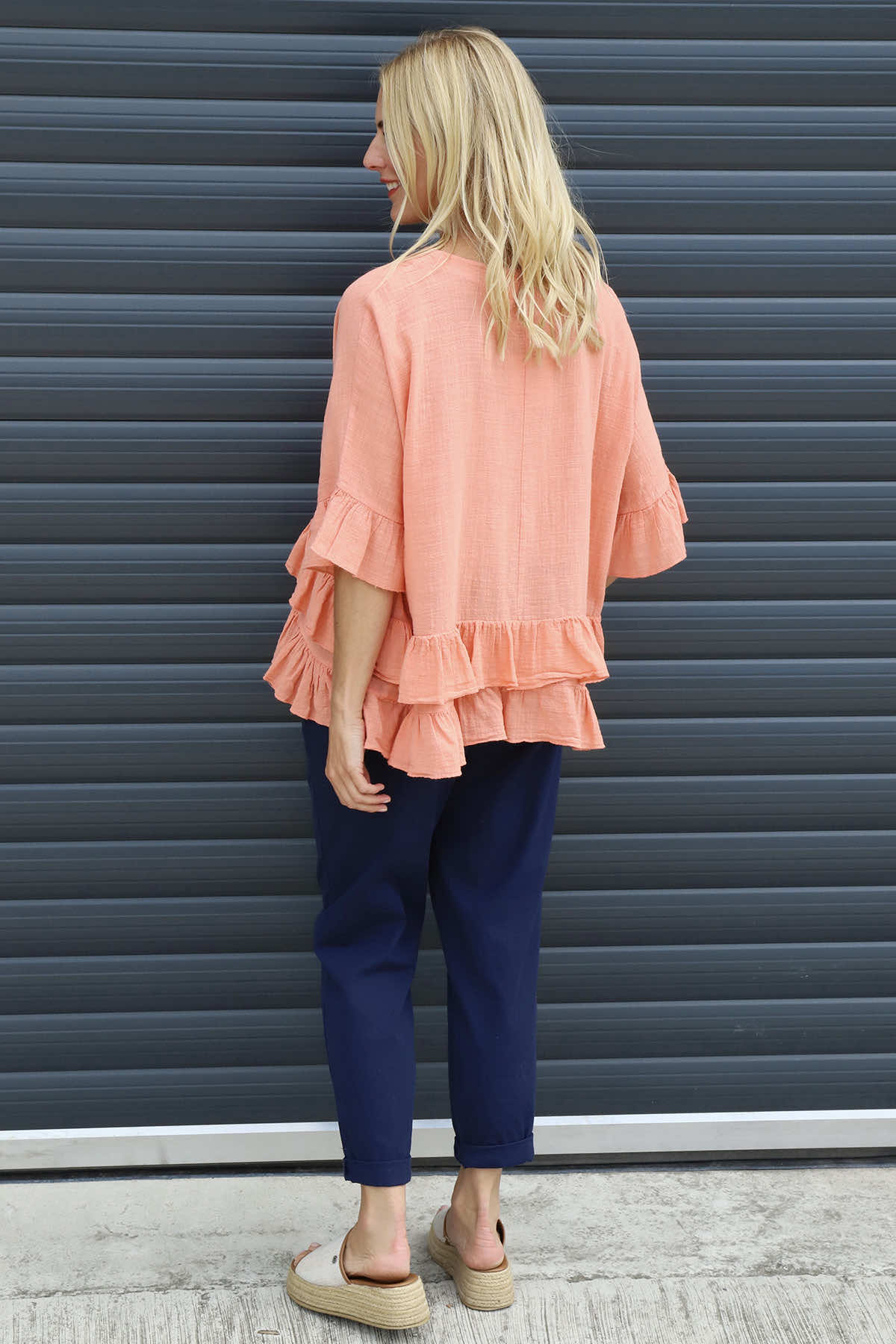 Allena Frill Top Orange