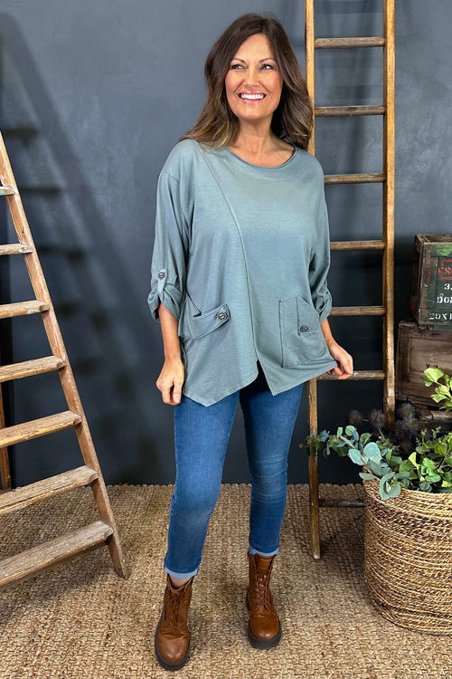 Sanda Cotton Top Grey