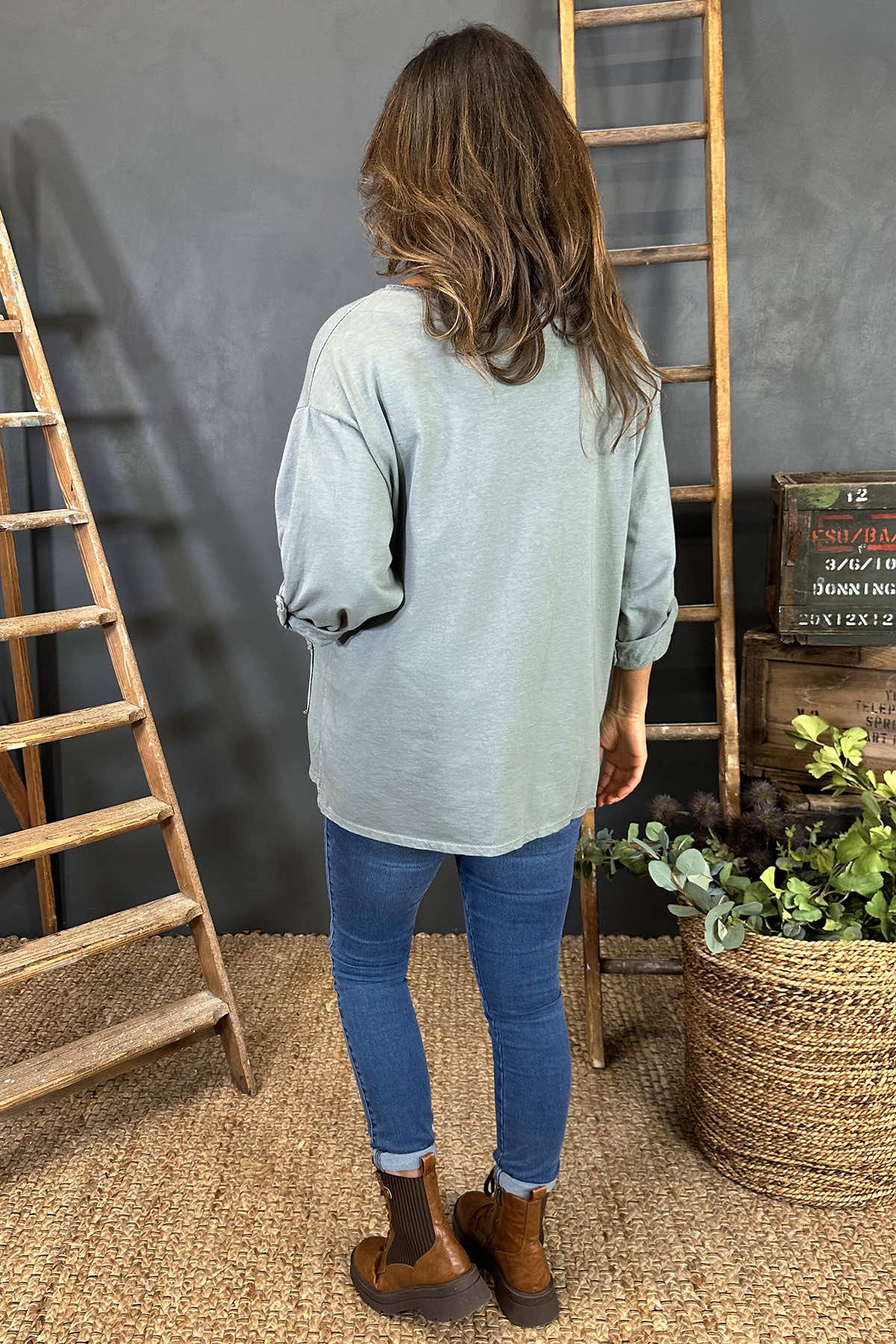 Sanda Cotton Top Grey