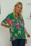 Avis Botanical Print Top Emerald