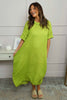 Tasha Cowl Neck Linen Dress Olive