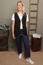 Maryam Linen Waistcoat Black