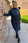 Libby Cowl Neck Cotton Tunic Charcoal