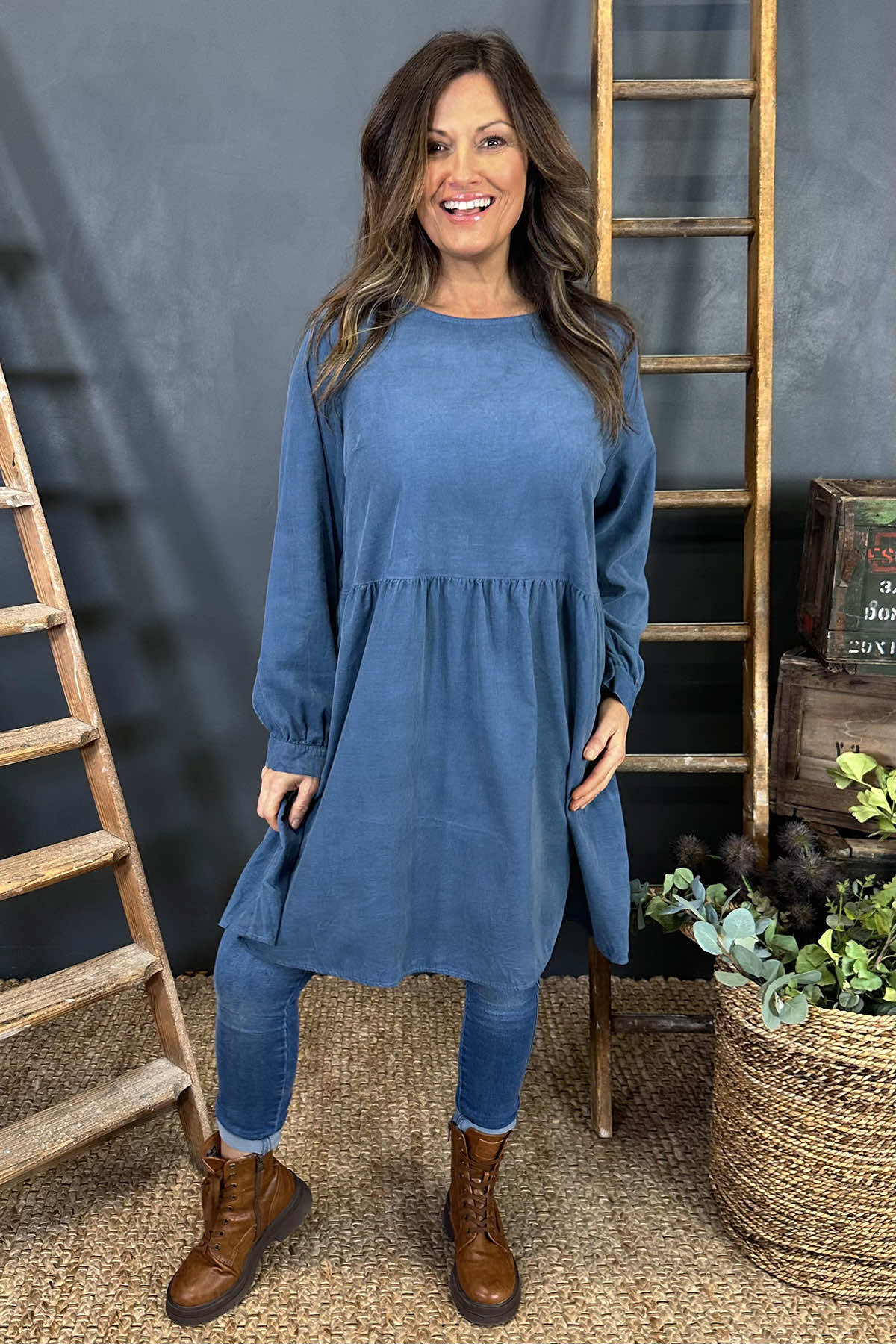 Andrea Needlecord Tunic Blue