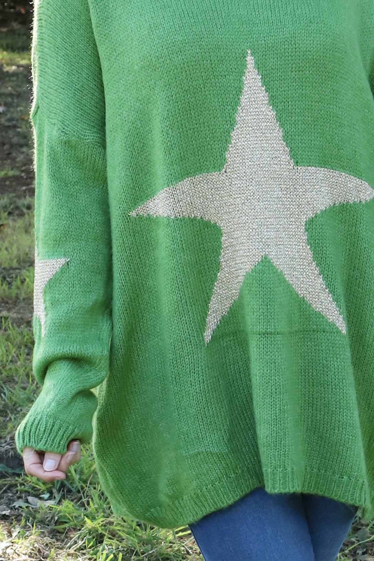 Green Paige Star Knitted Jumper | Made In Italy | Kit and Kaboodal