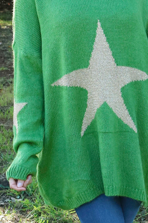 Paige Star Knitted Jumper Green - Image 3
