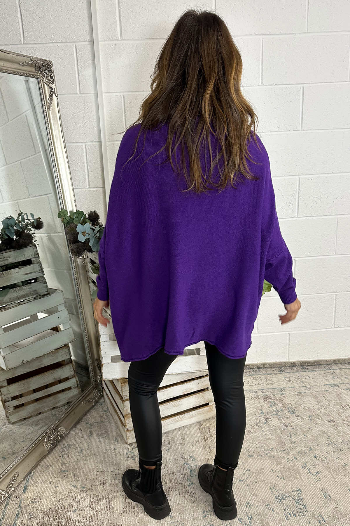 Philippa Polo Neck Knitted Jumper Purple