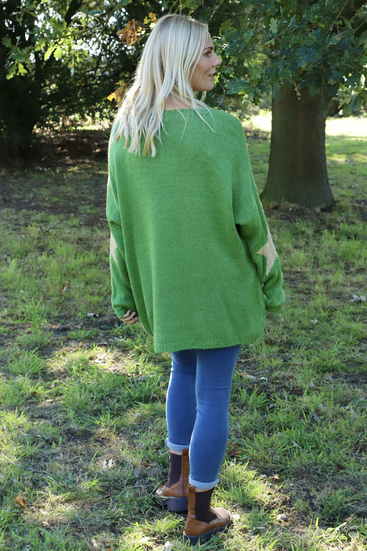 Green Paige Star Knitted Jumper | Made In Italy | Kit and Kaboodal